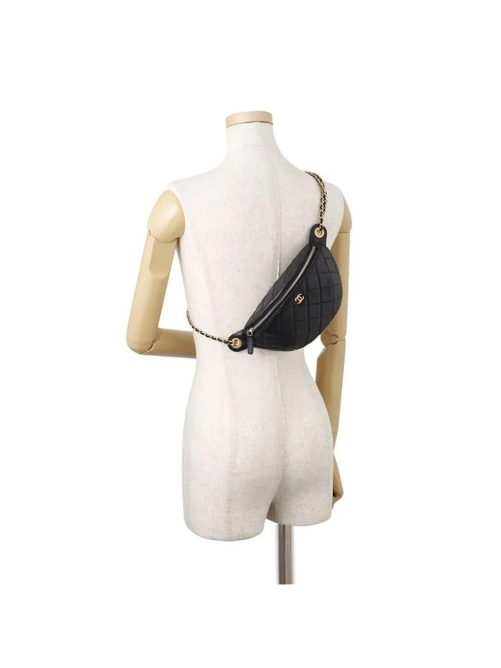 Chanel Belt Bag Quilted CC Logo Lambskin Coco Ball Black - Picture 4 of 10